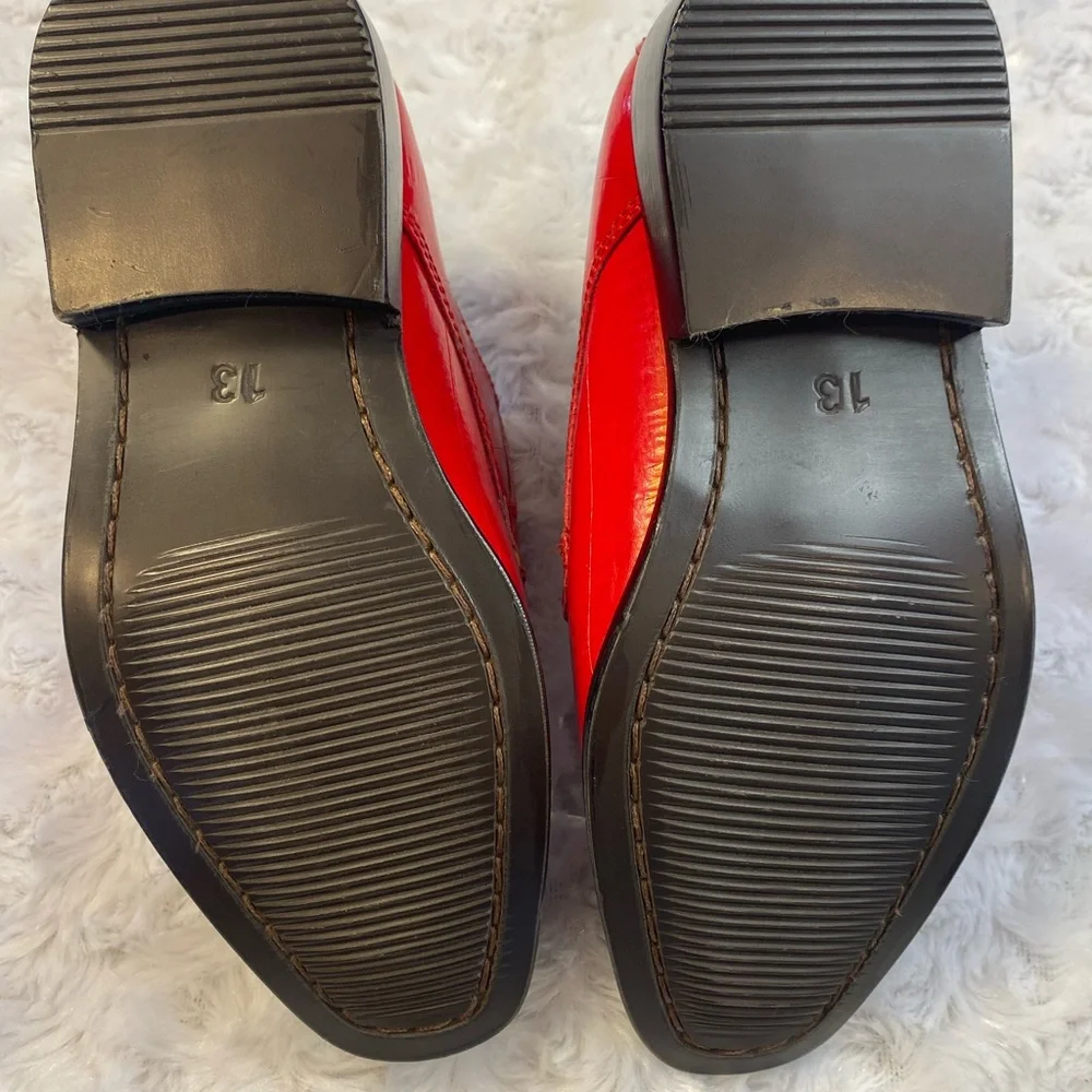 GLIDERS BY LIBERTY tie boys Leather Oxford Dress Shoe India Sz 13 LS-1005 RED